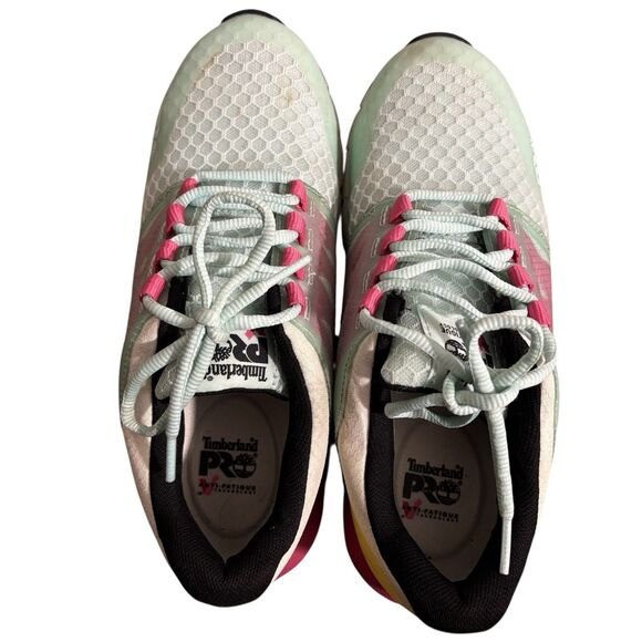 Timberland Shoes Women’s Sz 8M Green Pink Pro Radius Composite Toe Sneakers - Picture 6 of 9
